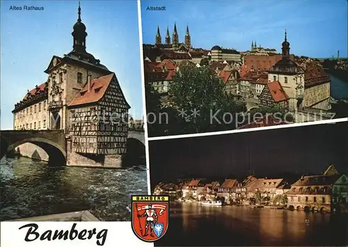 Bamberg Altes Rathaus Altstadt Nachtaufnahme Kat. Bamberg