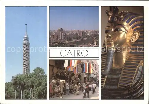 Cairo Egypt Minarett Stadtblick Bazar Goldene Maske des Tut Anch Amun Kat. Cairo