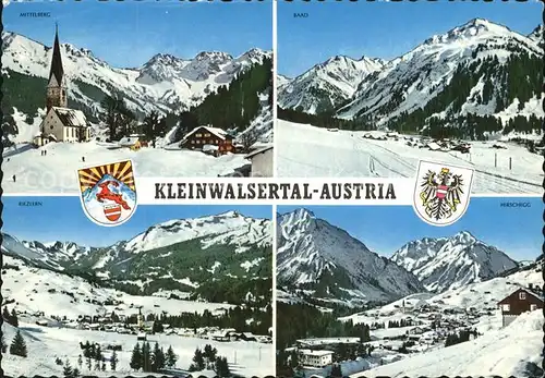 Kleinwalsertal Wintersportorte Mittelberg Baad Riezlern Hirschegg Alpenpanorama Kat. Oesterreich