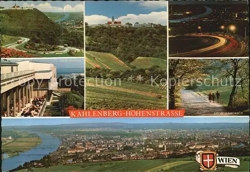 Kahlenberg Wien Hoehenstrasse Wandern im Wienerwald Panorama Blick auf Wien Kat. Wien