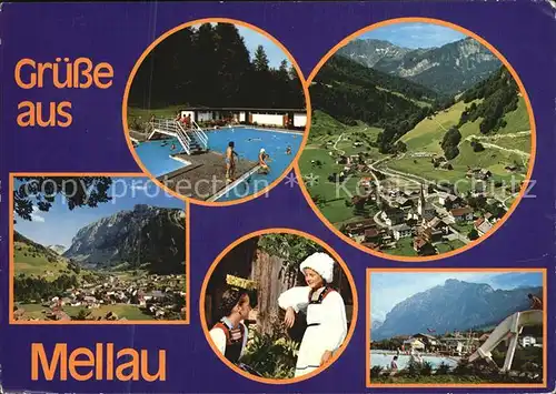 Mellau Vorarlberg Panorama Bregenzerwald Kinder Trachten Freibad Alpen Kat. Mellau