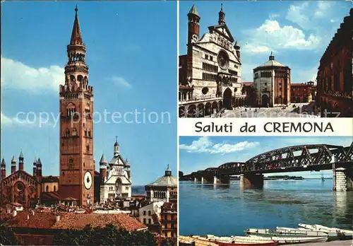 Cremona Turm Bruecke  Kat. Cremona