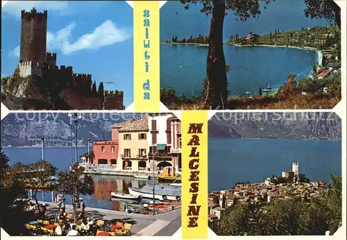 Malcesine Lago di Garda Schloss Hafen  Kat. Malcesine