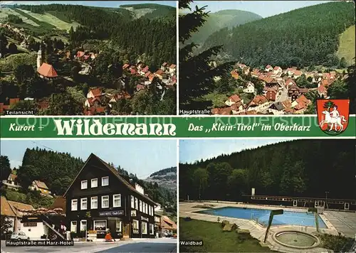 Wildemann Hauptstrasse Waldbad Harz Hotel  Kat. Wildemann Harz