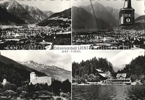 Lienz Tirol Teilansicht von Osten Gondel Burg Kat. Lienz