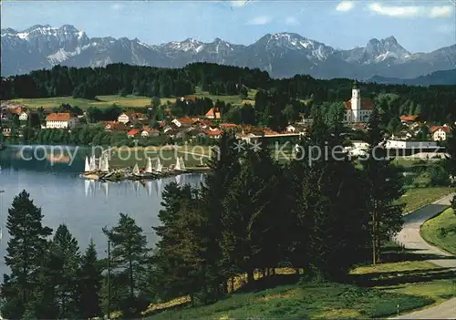 Lechbruck See mit Tiroler und Allgaeuer Alpen Kat. Lechbruck am See