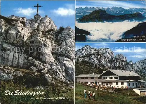 Kampenwand Chiemgau Gipfelkreuz Steinlingalm Terrasse Grossglockner Kat. Aschau i.Chiemgau
