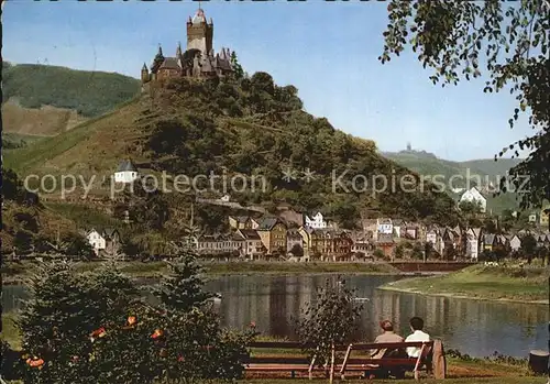 Cochem Mosel mit Burg und Ruine Winneburg Kat. Cochem