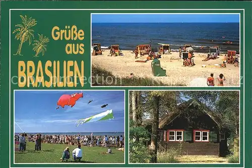 Brasilien Schleswig Holstein Strand Drachensteigen Reetdachhaus Kat. Schoenberg (Holstein)