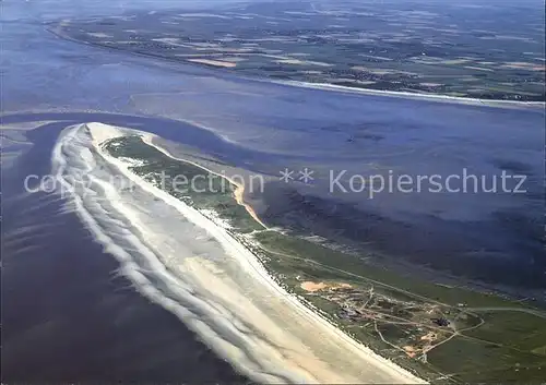 Amrum Fliegeraufnahme Odde mit Insel Foehr Kat. Nebel