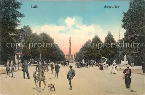 Berlin Siegesallee mit Siegessaeule Kat. Berlin