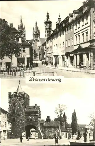 Naumburg Saale Strassenpartie mit Kirchtuermen Kat. Naumburg