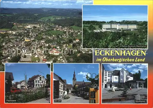 Eckenhagen Fliegeraufnahme Reha Zentrum Reichshof Fachwerk Marktplatz Kat. Reichshof