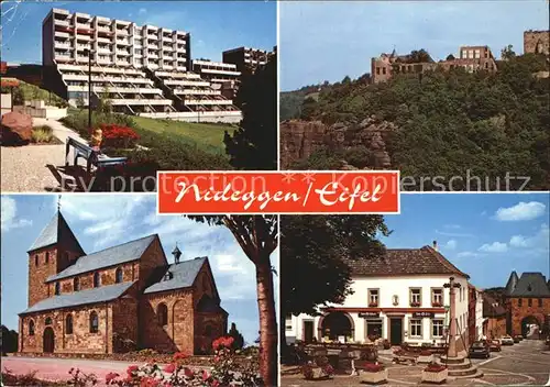 Nideggen Eifel Appartementhaus Burg Pfarrkirche Markt Kat. Nideggen