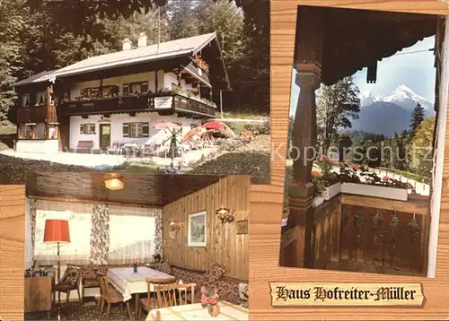 Berchtesgaden Haus Hofreiter Mueller Gaststube Terrasse Kat. Berchtesgaden