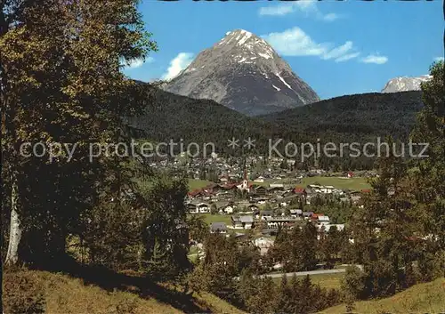 Seefeld Tirol mit Hohe Munde und Zugspitze Kat. Seefeld in Tirol