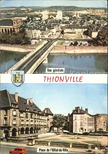 Thionville Fliegeraufnahme Brueckenpartie Hotel de Ville Kat. Thionville