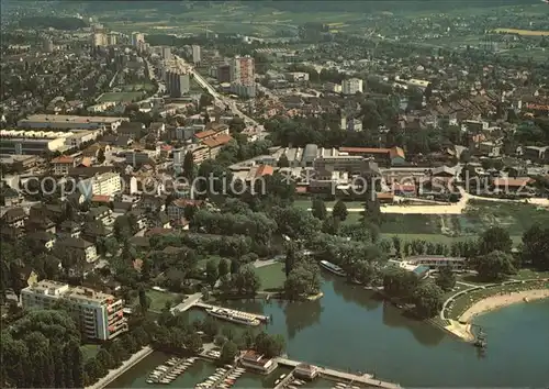 Biel Bienne Fliegeraufnahme Hafen Kat. Biel