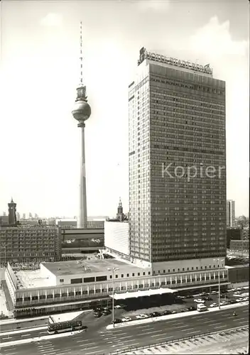 Berlin Fernsehturm und Interhotel Stadt Berlin Kat. Berlin