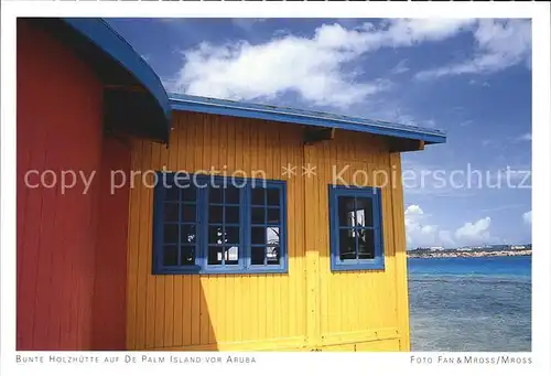 Aruba Bunte Holzhuette auf  De Palm Island Kat. Aruba