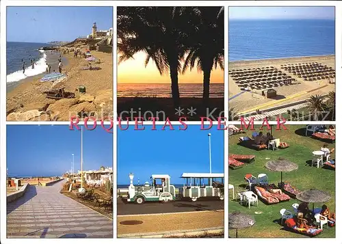 Roquetas de Mar Strand Palmen Promenade Minizug Liegewiese Kat. Costa de Almeria
