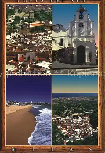 Mijas Teilansicht Kirche Strand Fliegeraufnahme Kat. Mijas