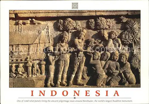 Java Indonesien Relief panels lining the ancient pilgrimage route around Borobudur Kat. Indonesien