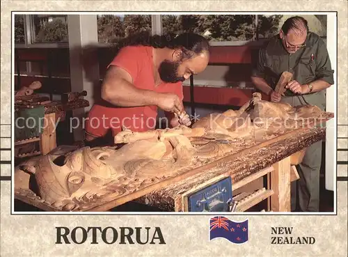 Rotorua The ancient art of Maori carving ist taught and demonstrated at the New Zealand Maori Arts and Crafts Institute Kat. Rotorua