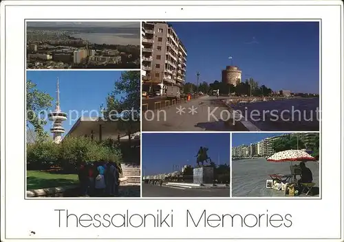 Thessaloniki City Panorama White Tower Arch Museum Alexanders Statue The Quay Kat. Thessaloniki