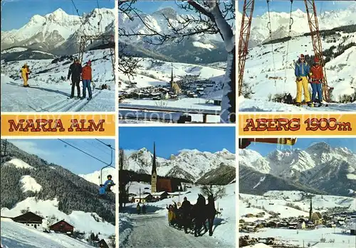 Maria Alm Steinernen Meer Wintersportzentrum Skigebiet Aberg Alpenpanorama Pferdeschlitten Kat. Maria Alm am Steinernen Meer