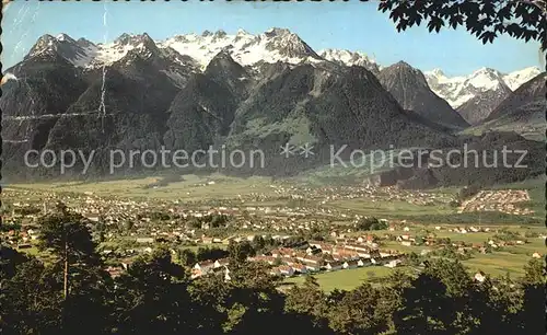 Bludenz Vorarlberg Panorama Blick gegen Raetikon mit Schesaplana Kat. Bludenz