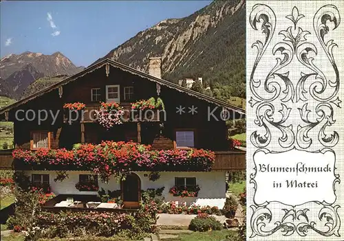 Matrei Osttirol Blumenschmuck Tiroler Haus Kat. Matrei in Osttirol
