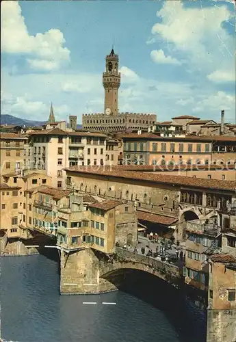 Firenze Toscana Ponte Vecchio e Torre del Palazzo della Signoria Kat. Firenze