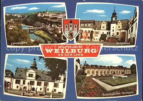 Weilburg Schlosshof Lahnbruecke Schlossbrunnen Kat. Weilburg Lahn