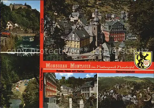 Monschau mit Jugendburg Camping Perlenau und Rotes Haus Kat. Monschau