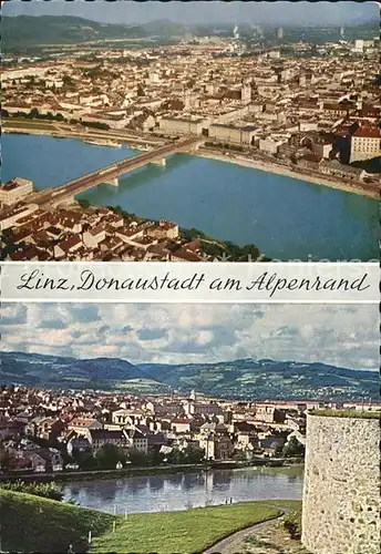 Linz Donau Fliegeraufnahme mit Donau Kat. Linz