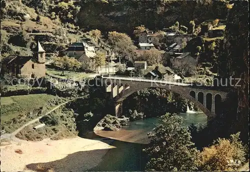 Gorges du Tarn Fliegeraufnahme Pont de Saint Chely Kat. Le Rozier