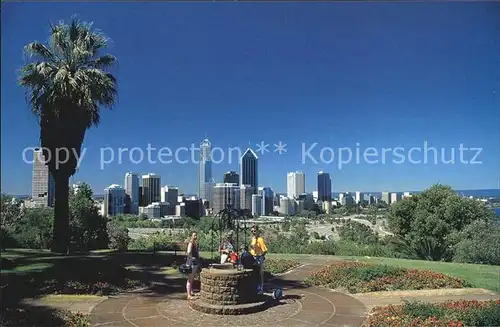 Perth Western Australia Panoramic view of city skyline from Kings Park Wishing Well Kat. Perth
