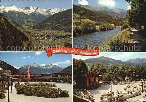 Bad Hofgastein Panorama Blick gegen Hohe Tauern Achenpromenade Kurzentrum Vorplatz Musikpavillon Kat. Bad Hofgastein