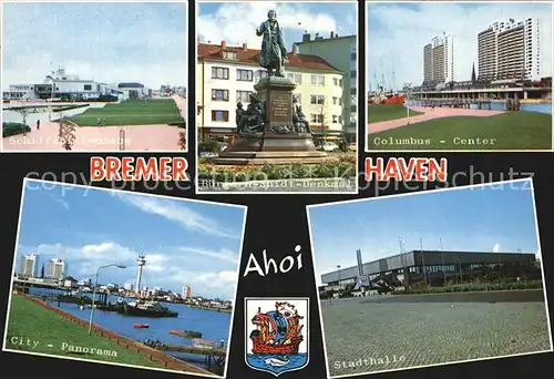 Bremerhaven Schifffahrtsmuseum Columbus Center City Panorama Stadthalle  Kat. Bremerhaven