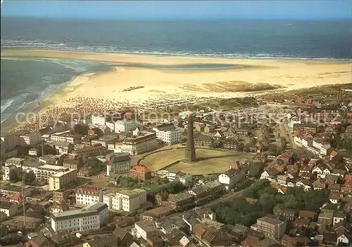 Borkum Nordseebad Fliegeraufnahme mit Leuchtturm Kat. Borkum