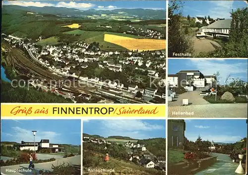 Finnentrop Fliegeraufnahme Hallenbad Festhalle  Kat. Finnentrop