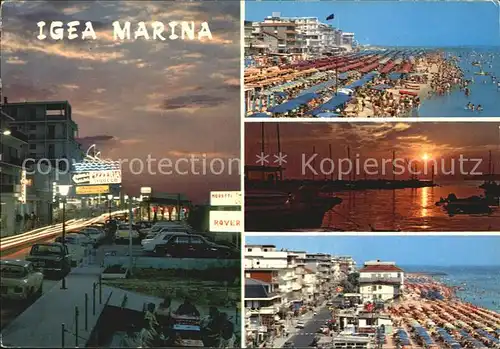 Igea Marina Strassenpartie Strand Hafen Sonnenuntergang Kat. Bellaria Igea Marina