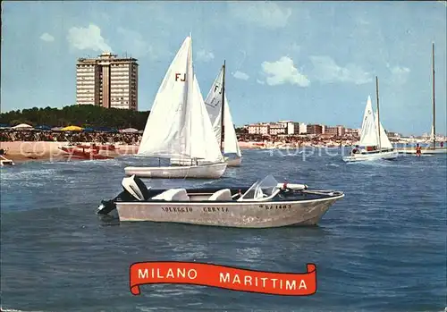 Milano Marittima Veduta dal mare Segelschiffe Kat. Cervia