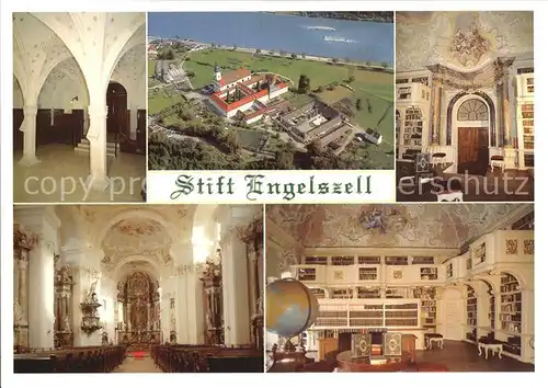 Engelhartszell Donau Oberoesterreich Stift Engelszell Kapitelsaal Bibliothek Rokoko Stiftskirche Fliegeraufnahme Kat. Engelhartszell