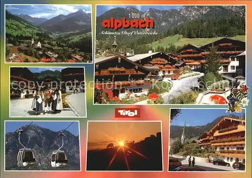 Alpbach Panorama Teilansichten Trachten Gondelbahn  Kat. Alpbach