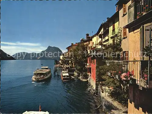 Gandria TI Haeuserpartie am Lago di Lugano