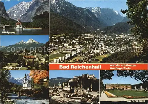 Bad Reichenhall Fliegeraufnahme Koenigsee Berchtesgaden Salzburg Herrenchiemsee Kat. Bad Reichenhall