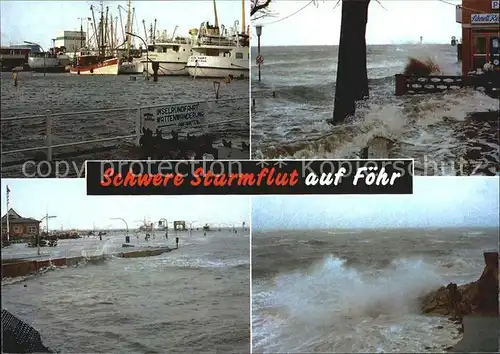 Insel Foehr Schwere Sturmflut Hafen Kat. Wyk auf Foehr