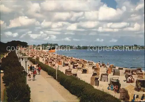 Eckernfoerde Kurstrand mit Promenade Kat. Eckernfoerde